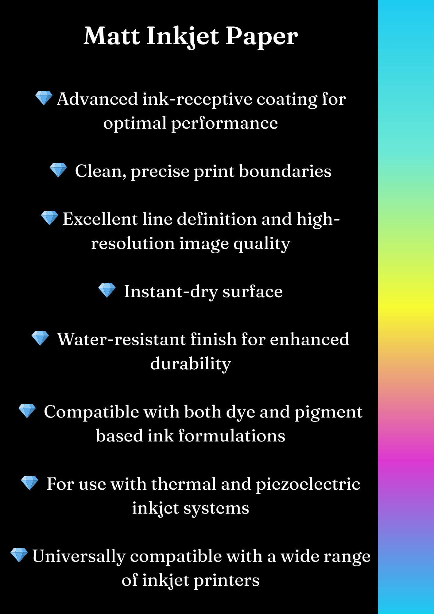 Black Diamond 130Gsm Matt Inkjet Paper.